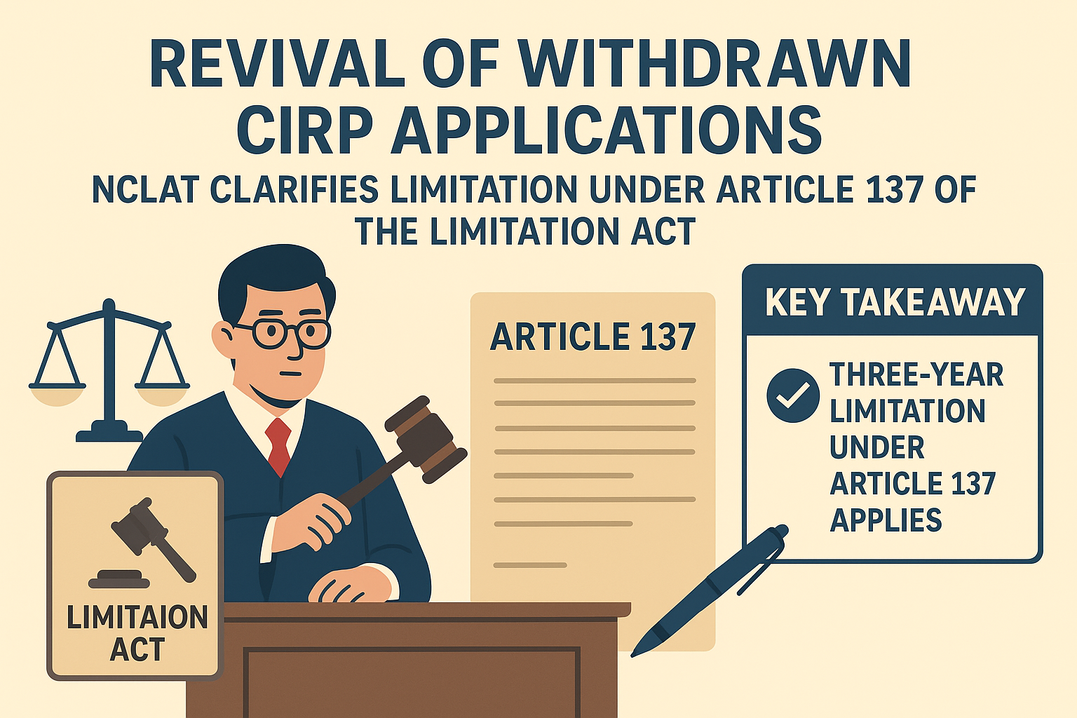 Revival of Withdrawn CIRP Applications: NCLAT Clarifies Limitation under Article 137 of the Limitation Act